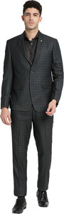 TURTLE 2 Piece Suit Self Design Men Suit
