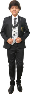 Feellasto 5 PIECE COAT SUIT Floral Print Boys Suit