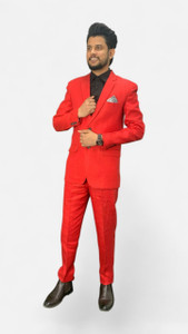 gargian master cut Single Breasted Self Design Men Suit