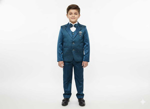 KTBOYZKIDSWEAR Boys 5 piece coat pant suit set Diamonds Boys Suit