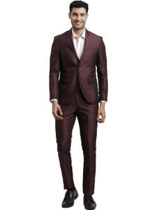 TURTLE Two Piece Self Design Men Suit