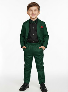 HIKUJ Suit Coat Pant Shirt Solid Boys Suit