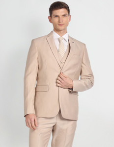 ARROW Hudson Tailored Fit Three Piece Suit Solid Men Suit