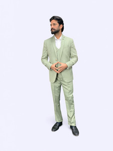 gargian master cut Single Breasted Solid Men Suit