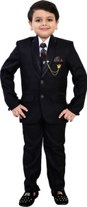 BT DEZINES 5 Piece Coat Pant Suit Set Solid Boys Suit