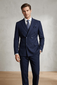 ASTHETIC Double Breasted Solid Men Suit