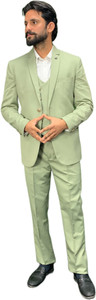 gargian master cut Single Breasted Solid Men Suit