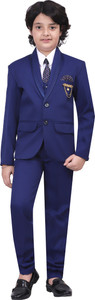 BT DEZINES Coat Pant Suit Set Solid Boys Suit