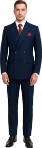 RISANI Double Breasted-Suits. Solid Men Suit