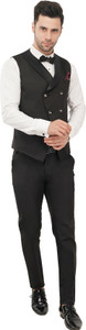 Pukhtoon waistcoat pant set Self Design Men Suit