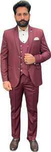 gargian master cut Single Breasted Solid Men Suit