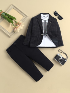PROVOGUE 3 Piece Checkered Boys Suit
