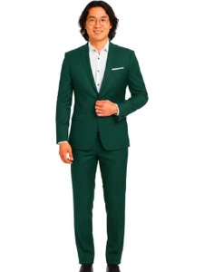HUMJOLI MENS WEAR Slim Fit Single Breasted 2 Piece (Coat and Pant) Solid Men Suit
