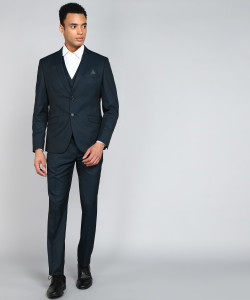 V DOT BY VAN HEUSEN 3 piece Suit Textured Men Suit