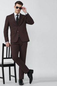 PETER ENGLAND Single Breasted - 2 button Solid Men Suit