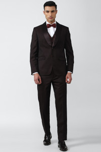 VAN HEUSEN Single Breasted - 2 button Solid Men Suit