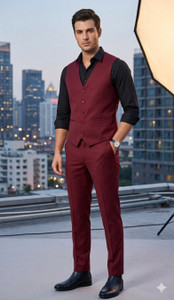 ASTHETIC Men suit Self Design Men Suit