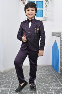 BT DEZINES 5 Piece Coat Pant Suit Set Diamonds Boys Suit