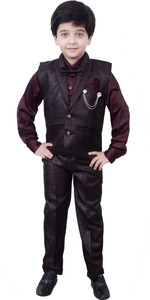 Arshia Fashions Kids Waistcoat Suit Checkered Boys Suit