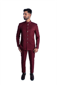 EVAUKE jodpuri bandhgala Solid Men Suit