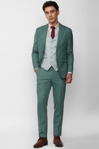 PETER ENGLAND Single Breasted - 2 button Solid Men Suit