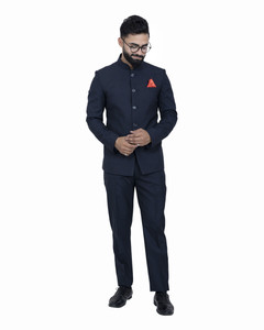 ALJAAMI jodhpuri bandhgala Solid Men Suit