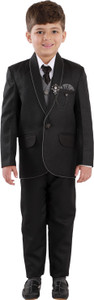 Fourfolds 5 Piece Coat Suit Self Design Boys Suit
