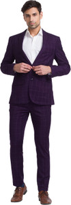 PARK AVENUE SB2 BASIC NOTCH LAPEL-S.S Checkered Men Suit