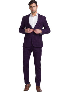 PARK AVENUE SB2 BASIC NOTCH LAPEL-S.S Checkered Men Suit