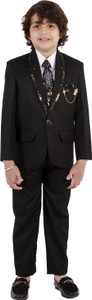 Fourfolds 5 Piece Coat Suit Self Design Boys Suit