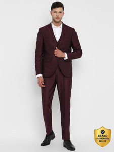 TURTLE 3-Piece Suits Solid Men Suit