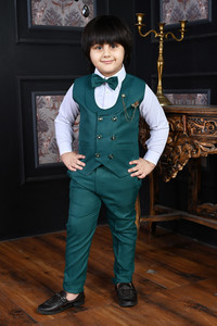 BT DEZINES 3 Piece Suit Set: Shirt, Pants, and Waistcoat Solid Boys Suit