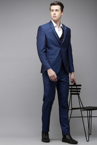 VAN HEUSEN Single Breasted - 2 button Solid Men Suit