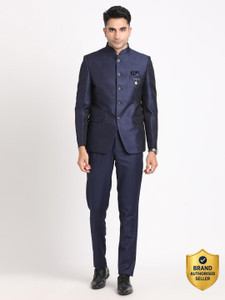 TURTLE 2 Piece Suit Self Design Men Suit