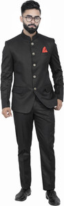 ALJAAMI jodhpuri bandhgala Solid Men Suit