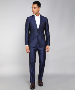 Raymond SB 2BTN RAISED NOTCH LAPEL SUIT-CNT FIT Solid Men Suit