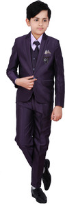 Fourfolds 5 PIECE COAT SUIT Solid Boys Suit
