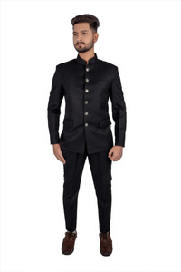 EVAUKE jodpuri bandhgala Solid Men Suit
