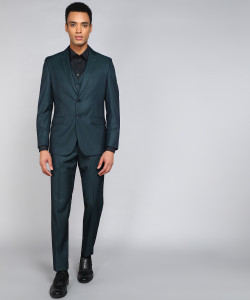 VAN HEUSEN Three piece suit Textured Men Suit