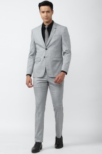 PETER ENGLAND Single Breasted - 2 button Checkered Men Suit
