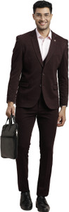 TURTLE Three Piece Solid Men Suit