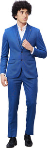 PARK AVENUE 3PC NOTCH REV W/C BASIC TRSR - S.SLIM FT Self Design Men Suit