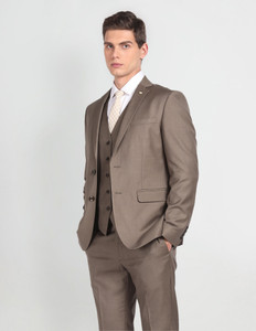 ARROW Tailored Regular Fit Three Piece Suit Solid Men Suit