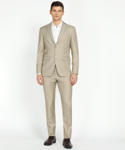 PETER ENGLAND Single Breasted Textured Men Suit
