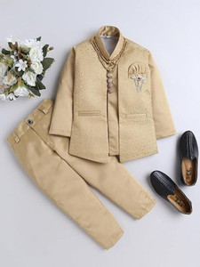 Elite Emporium Apparel stitched Self Design Boys Suit