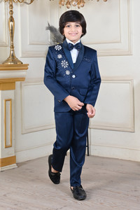BT DEZINES 5 Piece Coat Suit Set With Shirt, Pant, Waistcoat & Tie for Boys Embroidered Boys Suit