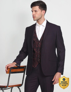 ARROW Reversible Waistcoat Patterned Three Piece Suit Self Design Men Suit