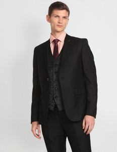 ARROW Three Piece Self Design Men Suit