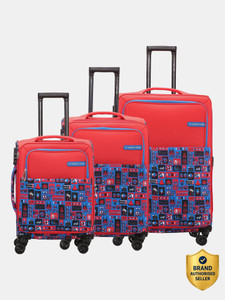 NASHER MILES Soft Body Set of 3 Luggage 8 Wheels - India Polyeste... more