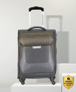 AMERICAN TOURISTER AMT SOUTHSIDE LITE SP 58 GRY/OLV Expandable  Cabin Suitcase 4 Wheels - 22 inch
